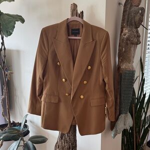 Banana Republic Double-Breasted camel Blazer with Gold Buttons